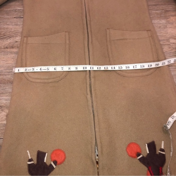 𝅺Vtg Inuvik Virgin Wool & Fur Trim Beige Full Length Parka Sz 12 / M - Picture 14 of 15